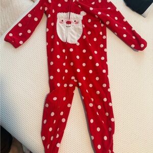 Red Santa Polka Dot Kids One Piece